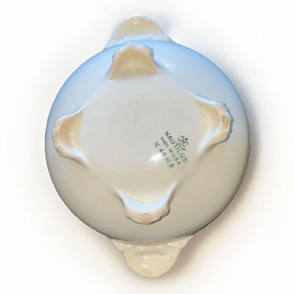 Homer Laughlin Eggshell Nautilus Aristocrat Floral Sugar Bowl Rare Handle Design